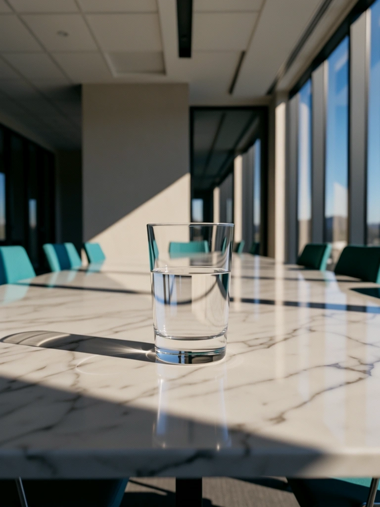 Detalle de mesa de reuniones